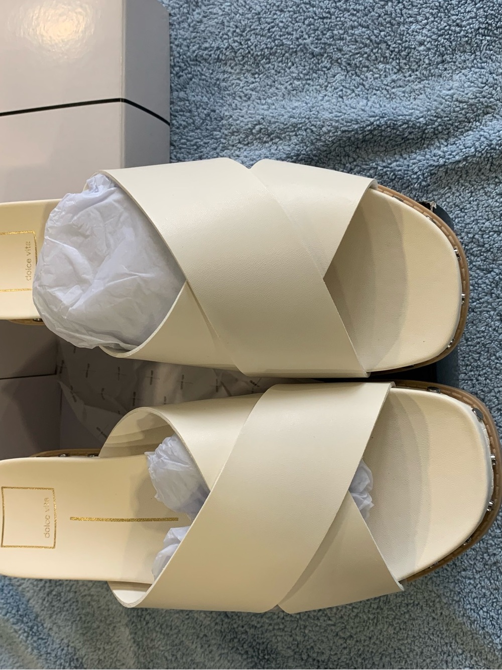 Dolce Vita Cream Cross-Strap Sandals
